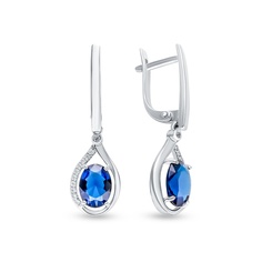 Серьги из серебра 585Gold 4300132677, кристалл ювелирный/фианит