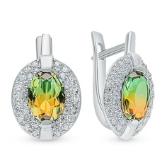 Серьги из серебра 585Gold 4300132593, кристалл ювелирный/фианит