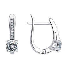 Серьги из серебра SOKOLOV 94025925, фианит