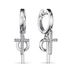 Серьги подвески из серебра ЯХОНТ Ювелирный 245561, фианит