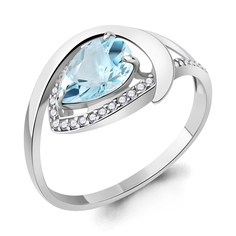 Кольцо из серебра р. 17 Aquamarine 6580402А, топаз/фианит