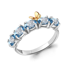 Кольцо из серебра с топазом р.16,5 Aquamarine 6571705