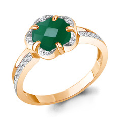 Кольцо из серебра р. 17,5 Aquamarine 6921109А, агат/фианит