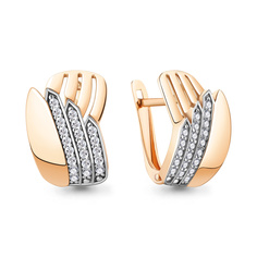 Серьги из серебра Aquamarine 49860А, фианит