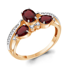 Кольцо из серебра р. 19 Aquamarine 6906603А, гранат/фианит
