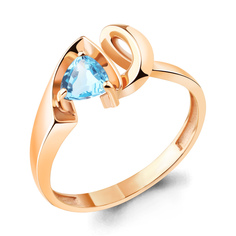 Кольцо из серебра р. 17,5 Aquamarine 6949105, топаз
