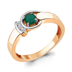 Кольцо из серебра р. 17 Aquamarine 6932209А, агат/фианит