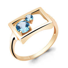 Кольцо из серебра р. 18,5 Aquamarine 6933905, топаз