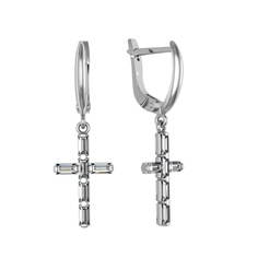 Серьги подвески из серебра ЯХОНТ Ювелирный 256349, фианит