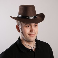 Карнавальная шляпа «Ковбой», 52-54 см, цвет коричневый No Brand