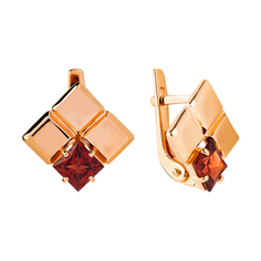 Серьги из красного золота с гранатом Юверос 2-912-Г