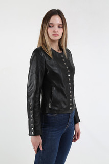 Кожаная куртка женская Derins DKA01116_S черная M (товары доставляются из-за рубежа)