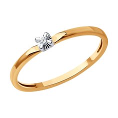 Кольцо помолвочное из комбинированного золота с бриллиантом р. 16 SOKOLOV Diamonds 1012484