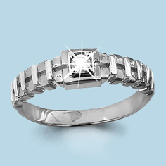 Кольцо из серебра с фианитом р.19,5 Aquamarine 62154