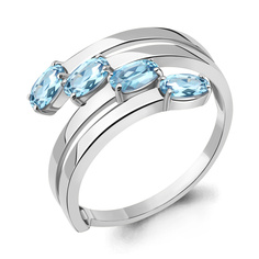 Кольцо из серебра с топазом р.17,5 Aquamarine 6980805