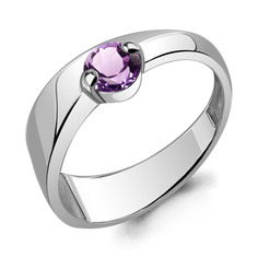 Кольцо из серебра р. 16,5 Aquamarine 6973804, аметист