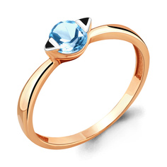 Кольцо из красного золота с топазом р.19,5 Aquamarine 6910405