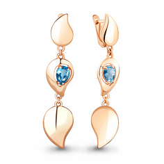 Серьги подвески из серебра Aquamarine 4754405, топаз