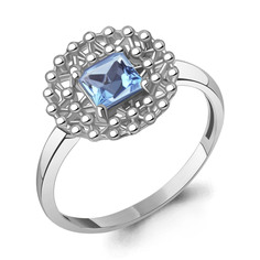 Кольцо из серебра р. 17,5 Aquamarine 6694105, топаз