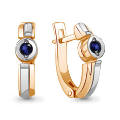 Серьги из красного золота Aquamarine 943009к, сапфир