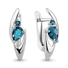 Серьги из серебра с топазом Aquamarine 4793108