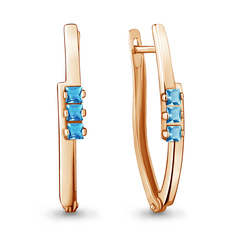 Серьги из серебра с топазом Aquamarine 4467405