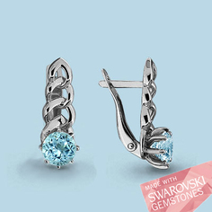 Серьги из серебра с топазом Aquamarine 4361924