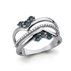 Кольцо из серебра р. 16 Aquamarine 6573808А, топаз/фианит