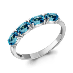 Кольцо из серебра с топазом р.17,5 Aquamarine 6933108
