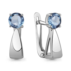 Серьги из серебра с топазом Aquamarine 4326205