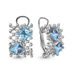 Серьги из серебра с топазом Aquamarine 4329905