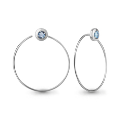 Серьги конго из серебра с топазом Aquamarine 4329705