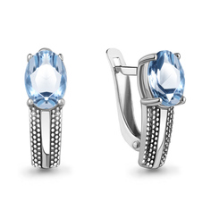 Серьги из серебра Aquamarine 4962105, топаз