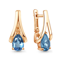 Серьги из серебра с топазом Aquamarine 4962205