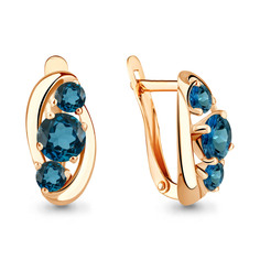 Серьги из серебра с топазом Aquamarine 4403108