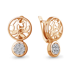 Серьги из серебра Aquamarine 46960А, фианит