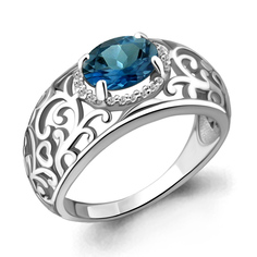 Кольцо из серебра р. 20 Aquamarine 6543408А, топаз/фианит