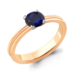 Кольцо из красного золота р. 16 Aquamarine 960123к, сапфир