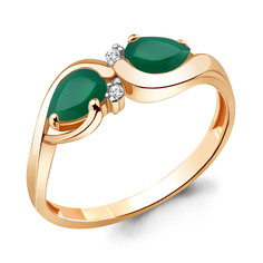 Кольцо из серебра р. 17 Aquamarine 6926009А, агат/фианит