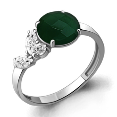 Кольцо из серебра р. 17 Aquamarine 6934309А, агат/фианит