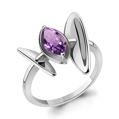 Кольцо из серебра р. 17 Aquamarine 6917304, аметист