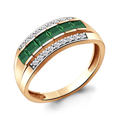 Кольцо из серебра р. 20 Aquamarine 6536409А, агат/фианит