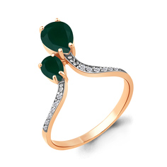 Кольцо из серебра р. 17,5 Aquamarine 6917509А, агат/фианит