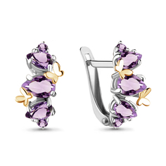 Серьги из серебра с аметистом Aquamarine 4471704