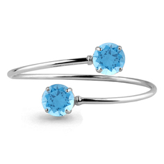 Браслет из серебра с топазом искусственным р. 18 Aquamarine 7418592