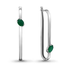 Серьги из серебра с агатом Aquamarine 4725209