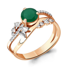 Кольцо из серебра р. 17,5 Aquamarine 6572209А, агат/фианит