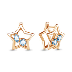 Серьги из серебра с топазом Aquamarine 4733305