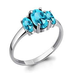 Кольцо из серебра р. 16 Aquamarine 6535405, топаз