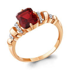 Кольцо из серебра р. 16,5 Aquamarine 6914485А, гранат искусственный/фианит